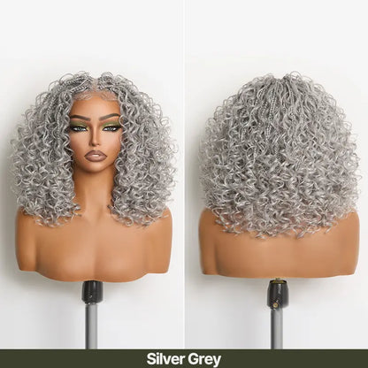 13x6 HD Lace Wig Glueless Wear & Go 12” Boho Braids Water Wave Pre-Cut Lace Wig – Premium Fiber, Beginner Friendly