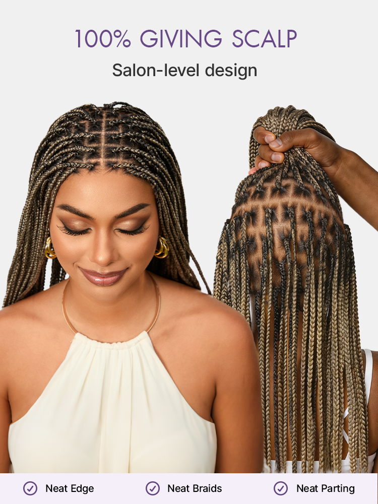 🔥Last Day: 73% Off🔥 Salon Braids HD Lace Knotless Wig ✨