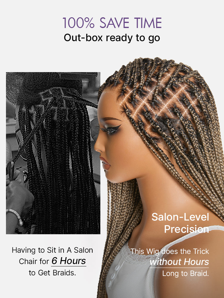 🔥Last Day: 73% Off🔥 Salon Braids HD Lace Knotless Wig ✨
