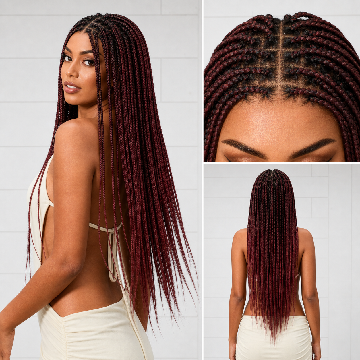 HD Lace Knotless Box Braided Wig | Real Scalp Look Glueless Wig - Qelavo